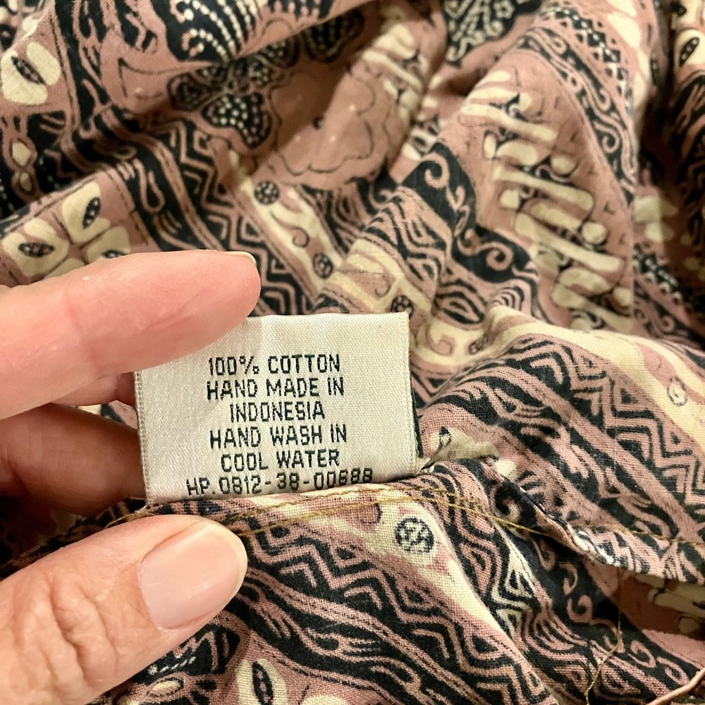 Vintage Bali Batik 100% Cotton Hand Made Indonesian Halter Top - Picture 7 of 7
